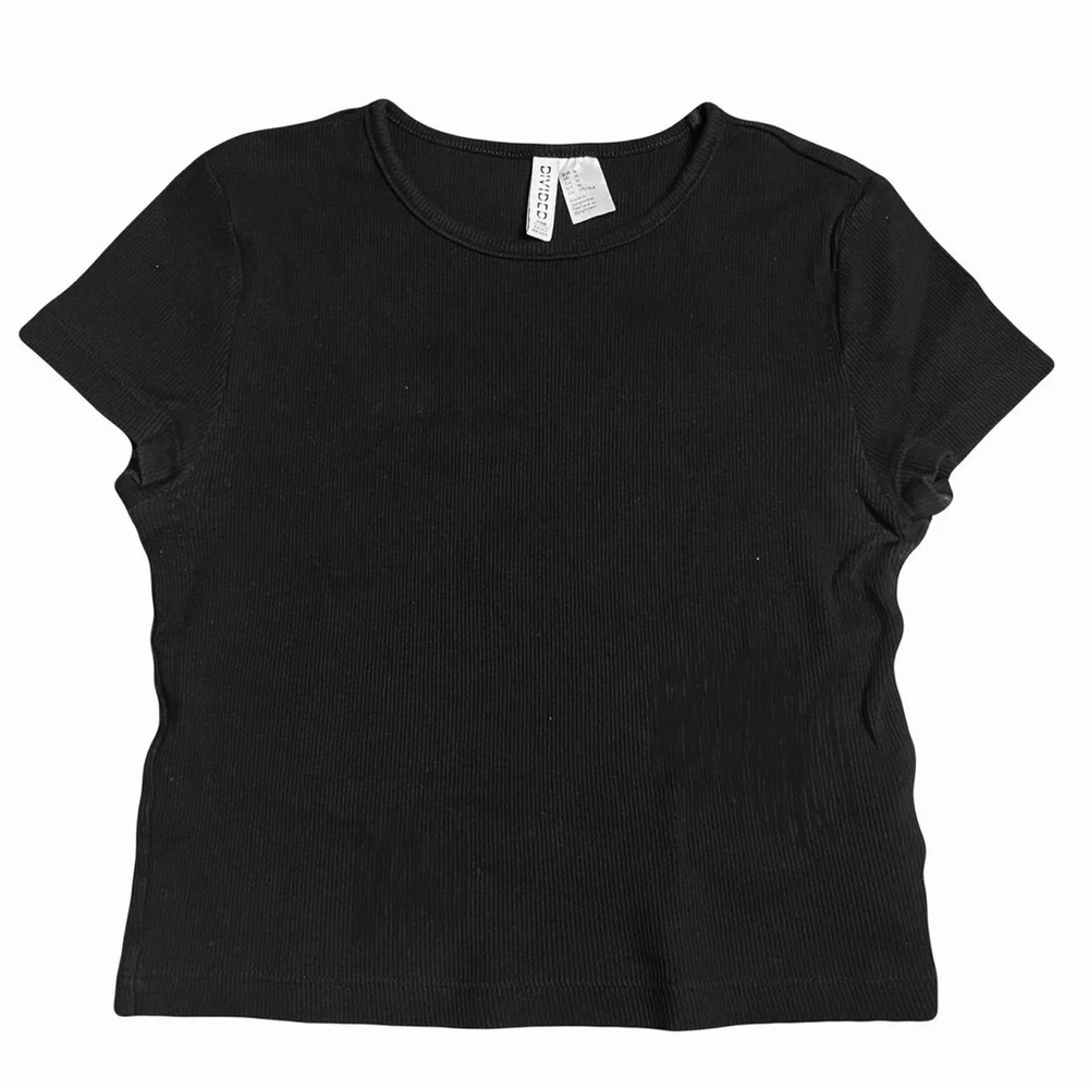 H&M Black Ribbed Crop Top